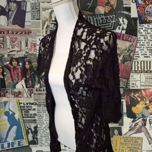 Elegant Black Lace Cardigan